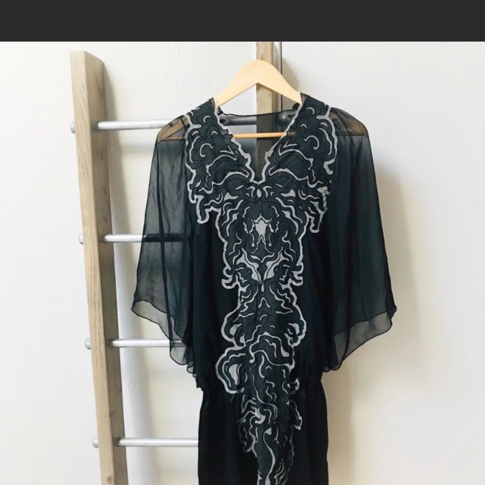 Vivienne Tam 100% Silk Drop Waist Mini Dress